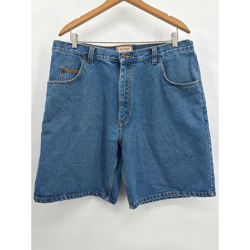 C.E. Schmidt Workwear Mens Denim‎ Shorts Blue 100% Cotton Size 38 Medium Wash